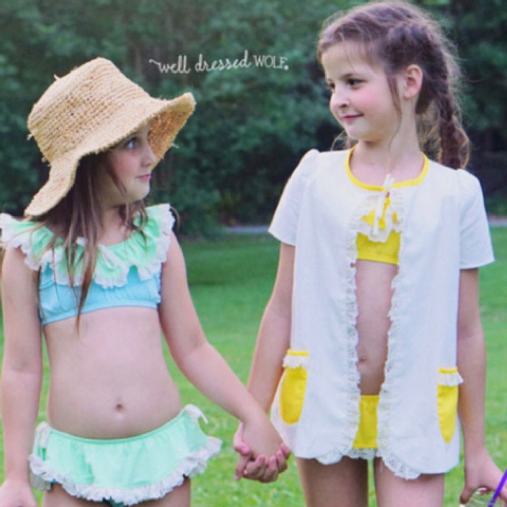 Well Dressed Wolf Girls 2T Swimsuit Cover Up Lemon Meringue Icing on the Cupcake - Picture 2 of 10